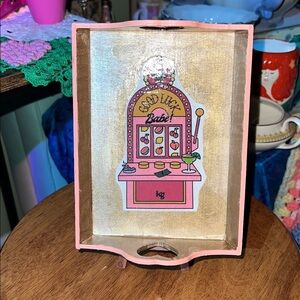 Gold Decorative wood Tray Good Luck babe!